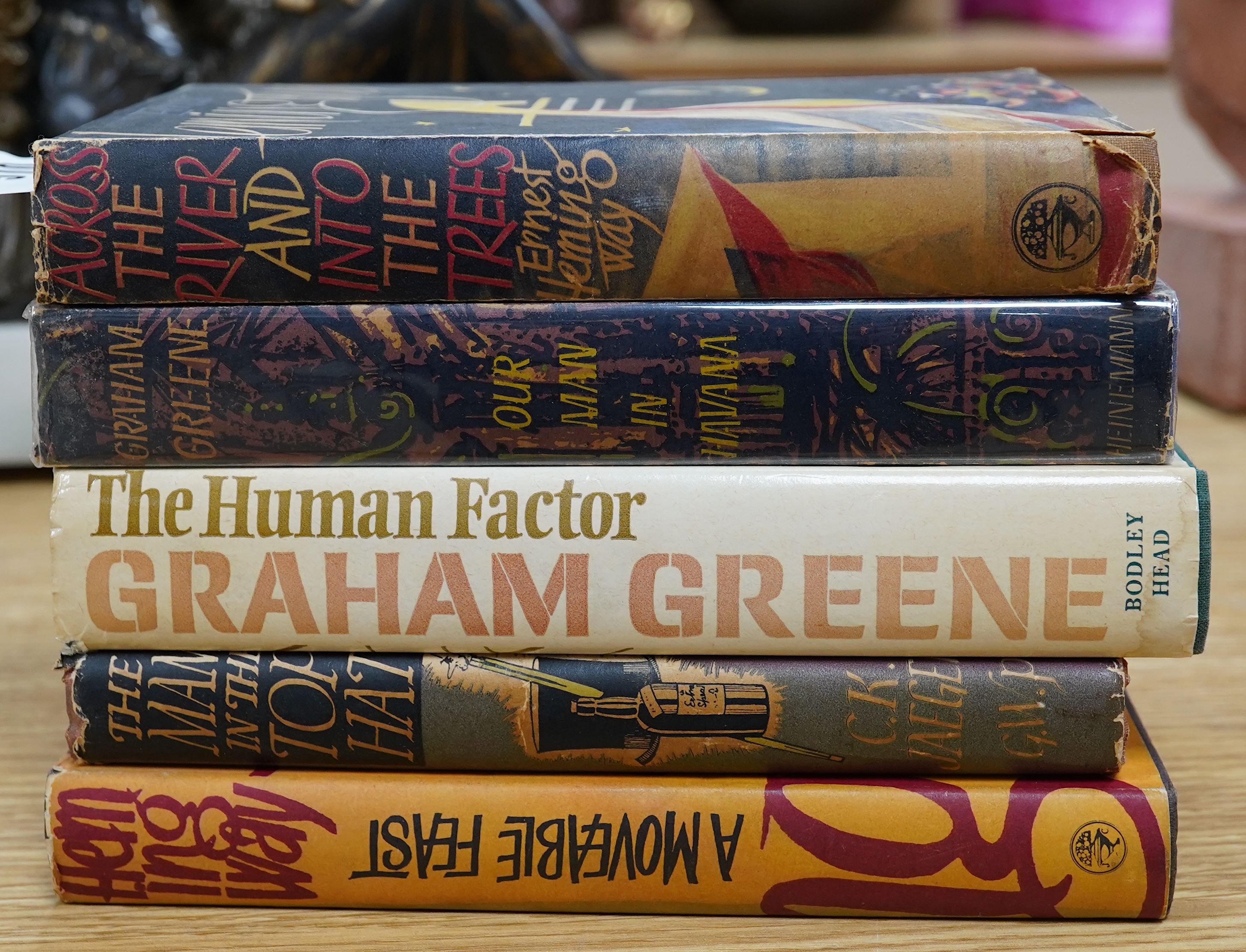 Modern Fiction; Hemingway, Ernest - Across The River And Into The trees, 1st edition , 1950; A Moveable Feast, 1st English edition, 1964; Greene, Graham - Our Man In Havana, 1st edition, 1958; The Human Factor, 1st, 1978